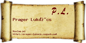 Prager Lukács névjegykártya